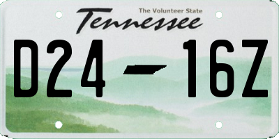 TN license plate D2416Z