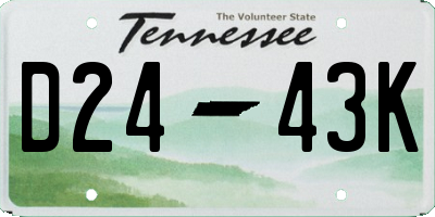 TN license plate D2443K