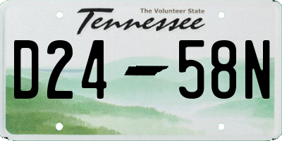 TN license plate D2458N