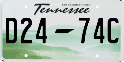 TN license plate D2474C