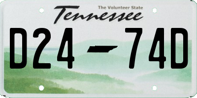 TN license plate D2474D