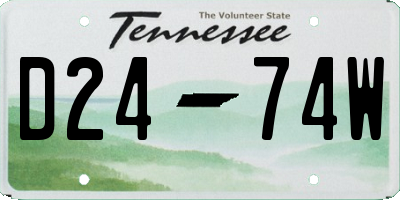 TN license plate D2474W