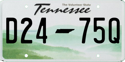 TN license plate D2475Q