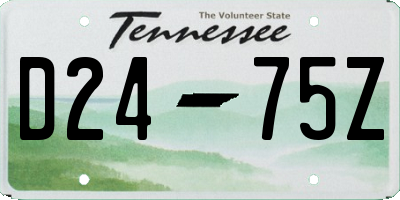 TN license plate D2475Z
