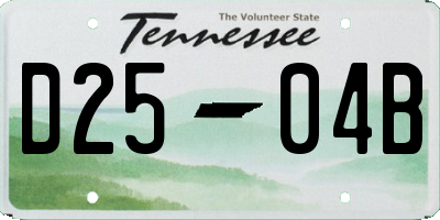 TN license plate D2504B