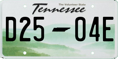 TN license plate D2504E