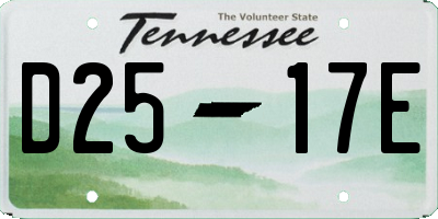 TN license plate D2517E