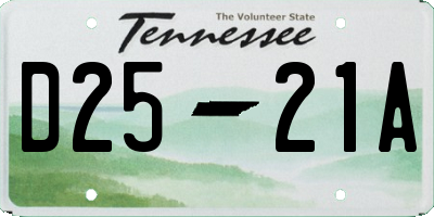 TN license plate D2521A