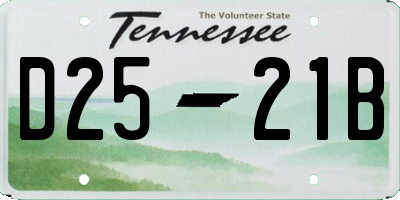TN license plate D2521B