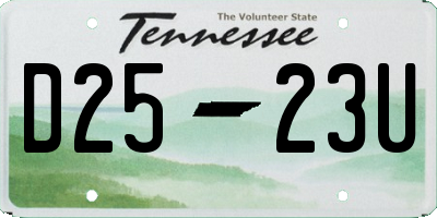 TN license plate D2523U