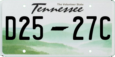 TN license plate D2527C