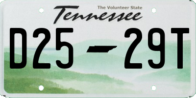 TN license plate D2529T