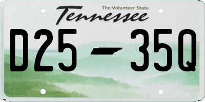 TN license plate D2535Q