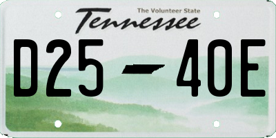 TN license plate D2540E