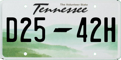 TN license plate D2542H