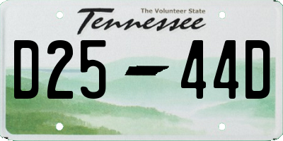 TN license plate D2544D