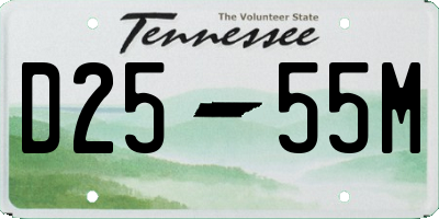 TN license plate D2555M