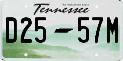 TN license plate D2557M