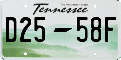 TN license plate D2558F