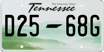 TN license plate D2568G