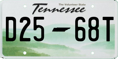 TN license plate D2568T