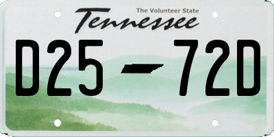 TN license plate D2572D