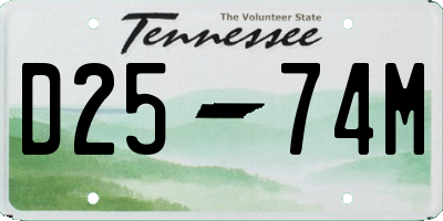 TN license plate D2574M