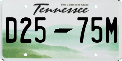 TN license plate D2575M