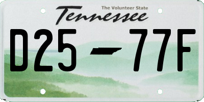 TN license plate D2577F