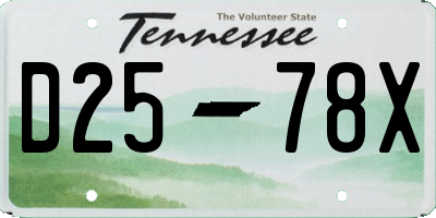 TN license plate D2578X