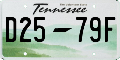 TN license plate D2579F