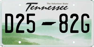 TN license plate D2582G