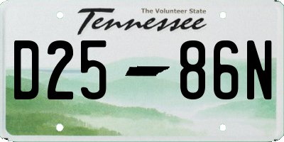 TN license plate D2586N