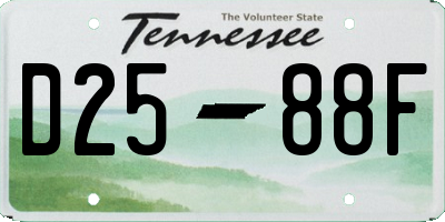 TN license plate D2588F