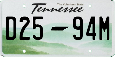 TN license plate D2594M