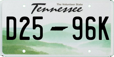 TN license plate D2596K