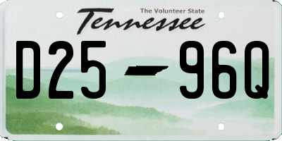 TN license plate D2596Q