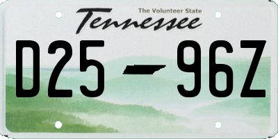 TN license plate D2596Z
