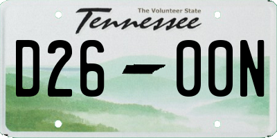 TN license plate D2600N
