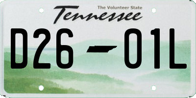 TN license plate D2601L