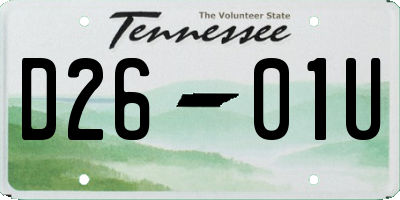 TN license plate D2601U