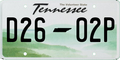 TN license plate D2602P