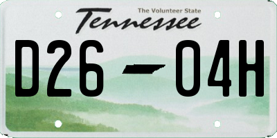 TN license plate D2604H