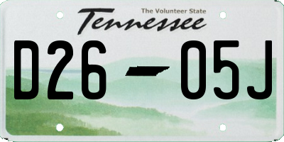 TN license plate D2605J