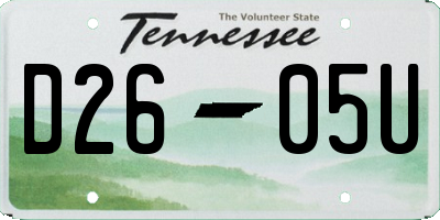 TN license plate D2605U