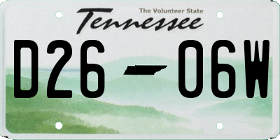 TN license plate D2606W