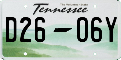TN license plate D2606Y