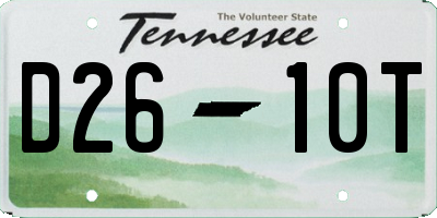 TN license plate D2610T