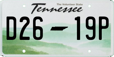 TN license plate D2619P