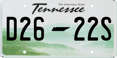 TN license plate D2622S